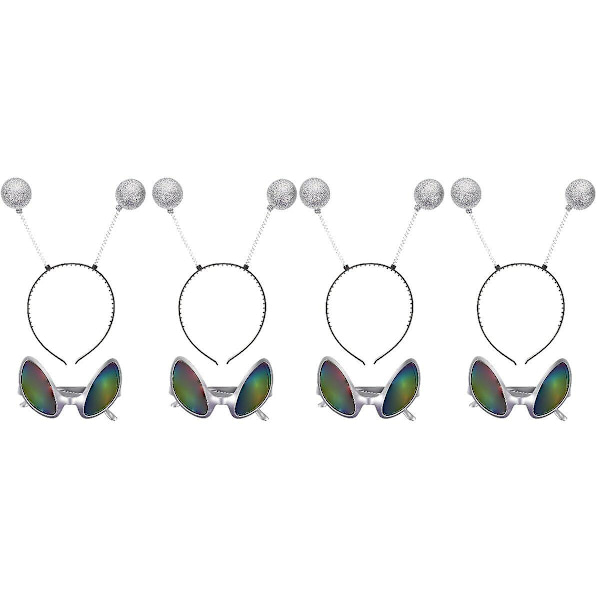 6 Sarjaa Avaruusolento Cosplay-Lasit Hiusholkki Festivaali Juhla Pääkoriste Lasit Tarvikkeet 4 Sarjaa 24x12cm 4 Sets 24x12cm