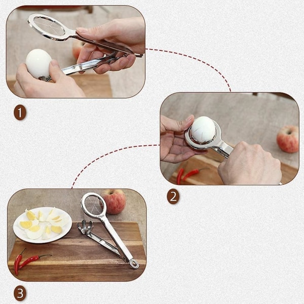 Eggedeler - Rustfritt Stål Liten Eggskjærer Deler Kutter Verktøy Hjem Kjøkken Bar