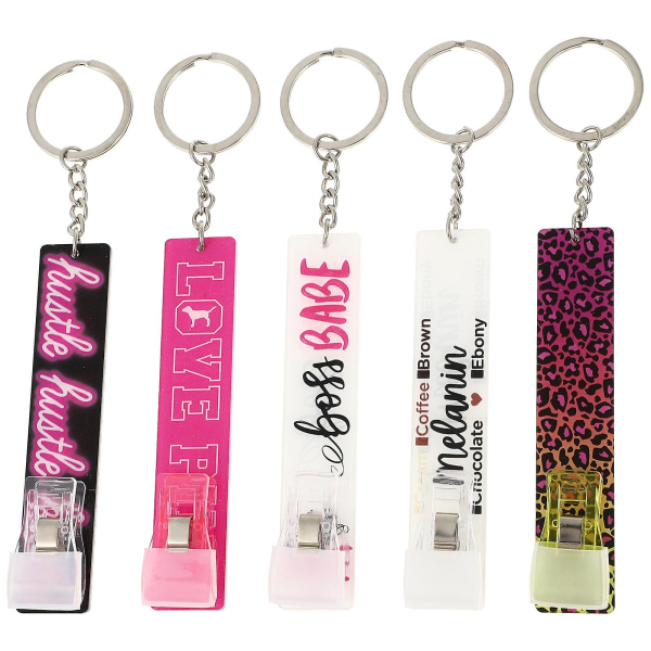 5 stk Nøglering Pengepung Nøglering Bil Nøglering Charm Elevator Knapper Værktøj Berøringsfri Håndværktøj Assorteret Farve 15,3X2cm Assorted Color 15.3X2cm