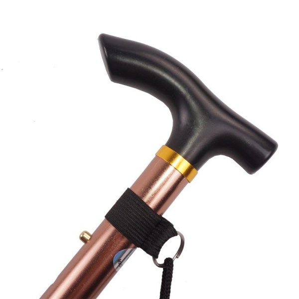 Stokke, Foldbar, Sammenklappelig Stok Vandrestok Højdejusterbar, Letvægts Anti-Slip til Rejser Udendørs Vandring Hjælp Bal Khaki color 1 pcs