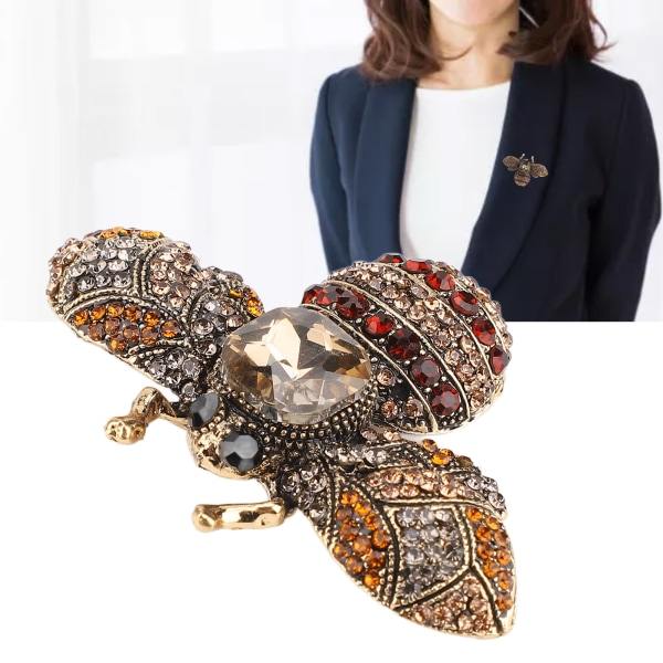 Smycke Retro Bi-formad Legering Attractiv Dekorativ Rhinestone Nål Ornament för Kappa Kostym (BRUN)