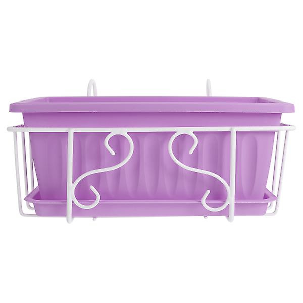 1 Set Blomkrukehylla Balkongplantering Blomkruka Växtdisplayställ För Hem Lila 35x19cm Purple 35x19cm