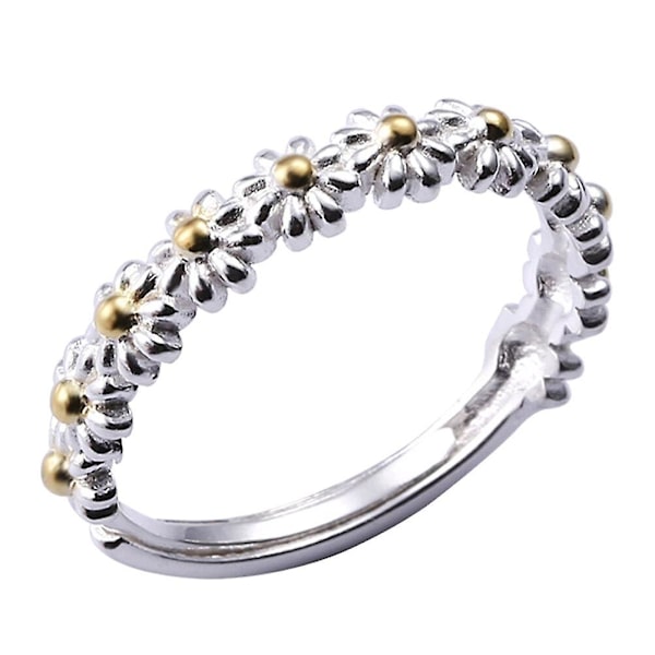 Dameringer Blomst Ring Bryllupsring Geometrisk Ring Søt Daisy Ring Skåret Ring 1,7x1,7cm 1.7x1.7cm