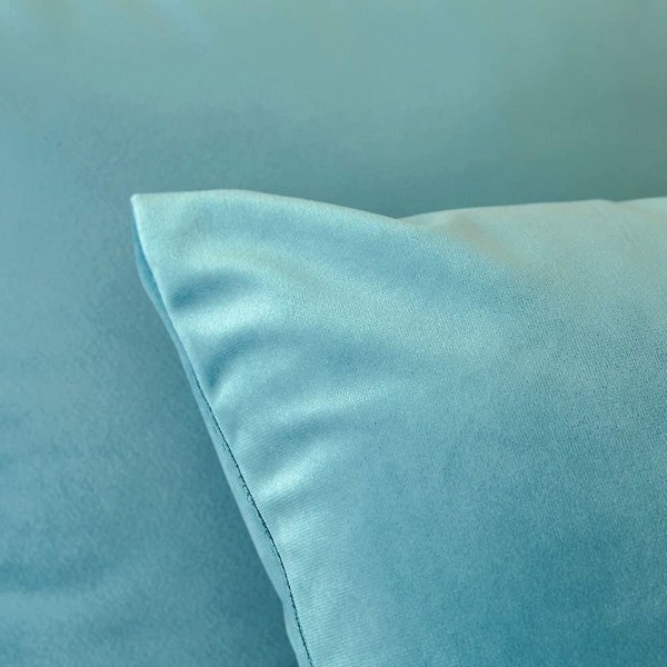 Sæt af 2 Dekorative Fløjls Pudebetræk Sofa Pudebetræk Super Glat Blød Behagelig Dekoration Hjem Stue Soveværelse Til Sofa 60x60cm Blå Pu