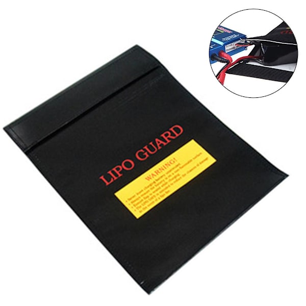 Brandsikker Dokumenttaske Lithium Batteri Sikkerhedstaske Flybatteri Brandsikker Eksplosionssky Taske 18 * 23 Cm Sort Black