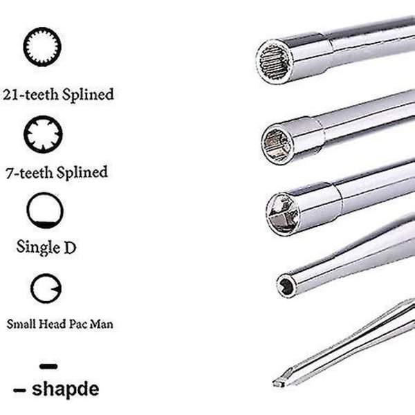 Forgasserjusteringsskrutrekker, skrutrekker, forgasserspline-skrutrekker med nåler og rengjøringsbørster, 10 forskjellige skrutrekkere, kompatibel med