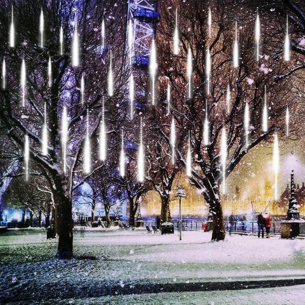 Meteorivalot, Lumihiutalevalot, 10 Kierteistä Putkea, 280 Led-Lumihiutalevaloa Joulukuuseen, Puutarhaan, Juhliin, Hääkoristeluun