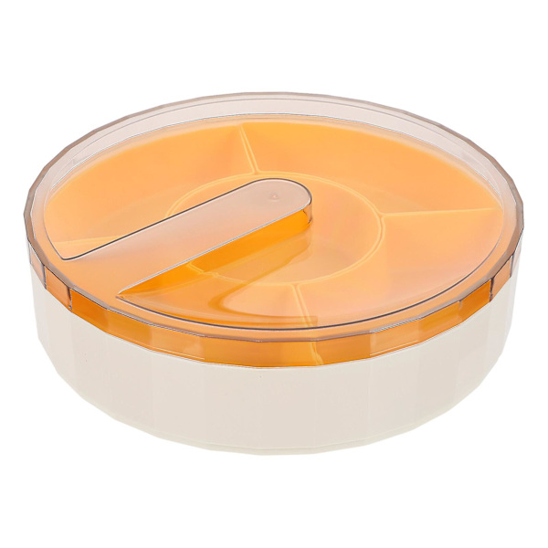 1 stk Drejelig Plastik Frugtbakke Skrivebord Rum Snack Opbevaring Bakke Til Opbevaring Hvid 26X26X7CM White 26X26X7CM