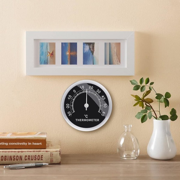 Mini Hygrometer, Lille Digitalt Termometer Hygrometer Detektor Indendørs Udendørs Fugtighedsmåler (2 stk., Sort)