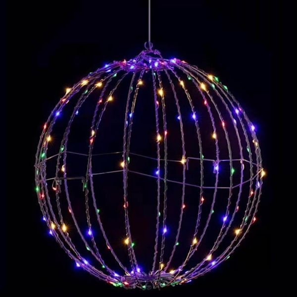 40*40cm Julekule med LED-lys, Vanntette Lysende Julekuler for Utendørs Innendørs Fest Hage Tre Hagedekorasjoner