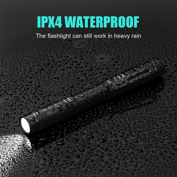 Mini LED Lommelykt, 2 stk Arbeidslykt, 200 Lumen Bærbar Vanntett Pennelykt For DIY, Arbeid Og Nødbelysning, 2*AAA Batterier