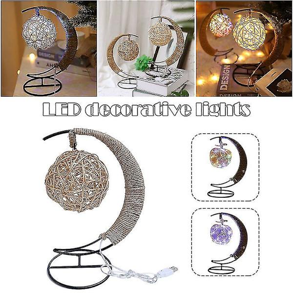 LED-lys Stjerne Epler Glass Form Dekorasjon Lys Juledekorasjoner For iPhone USB Varmt Hvit Warm White For IPhone USB