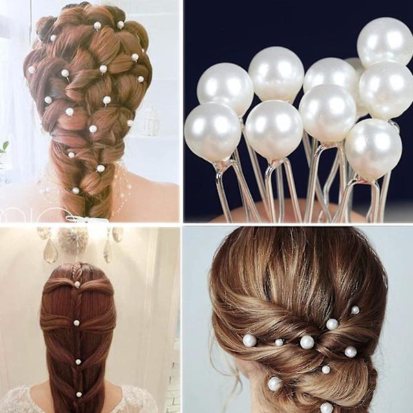 30 st Bröllop Pärlhårnålar Set, U-formade Blompinnar Hårklämmor För Brudar, Flickors Hårstyling Balfest