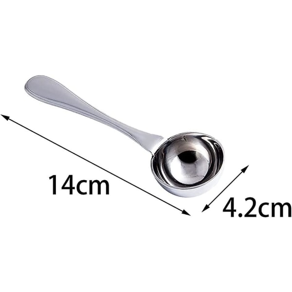 Kaffemått Sked Måttsked Socker Te Kaffe Krydda Måttskopa Rörsked För Kaffe, Löst Te, Socker Eller Mjöl (2st Silver)