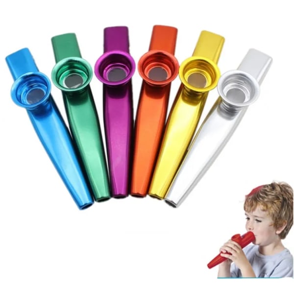 Metalliskt Litet Musikinstrument - Professionell Kazoo för Barn Jul Leksak (Silver)