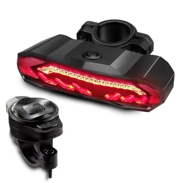 Trådlös fjärrkontroll cykellarm USB uppladdningsbara bakljus cykelljus för nattkörning