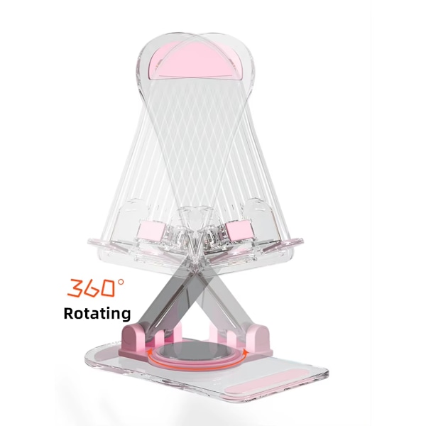 Universell anti-riste 360 ​​graders roterende skrivebordsmobiltelefonholder lett uttrekkbar mobiltelefon-nettbrettholder for kontor_xrzi White