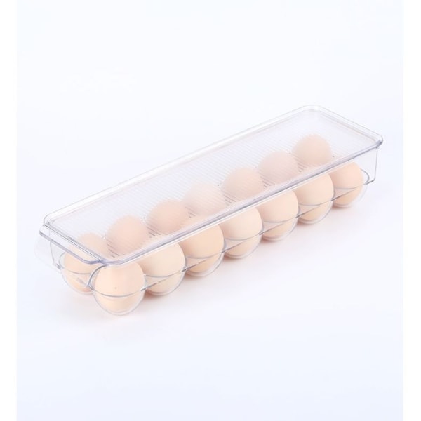 Hjem Eggbeholder Til Kjøleskap - 14 Eggbeholder Med Lokk & Håndtak, Eggholder Oppbevaringsbrett