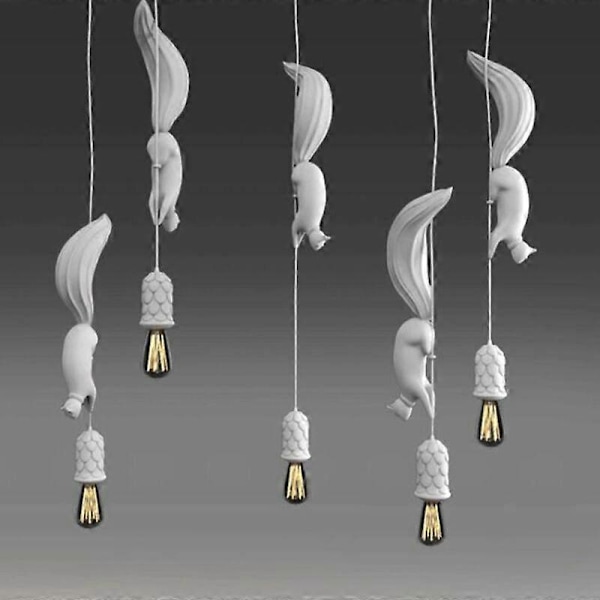 Nordisk Egern Resin Moderne LED Pendel Lampe Hængende Lys til Soveværelse Børneværelse Børneværelse Indretning