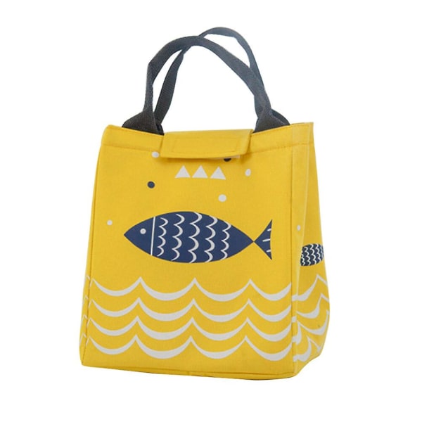 1 st Vattentät Termisk Väska Tryckt Utomhus Lunchbox Väska För Resa Camping Picknick (grå)Gul 20 * 23,5 cm Yellow 20*23.5cm