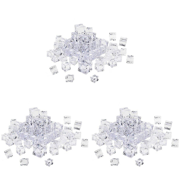 240 stk. 20mm Terningformet Kunstig Akryl Isklumper Glasglans Isklumper Krystalklar Fotografi 240 pcs 2mm