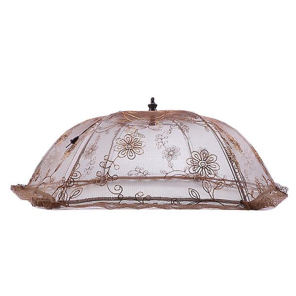 Spetsat Vikbart Parasoll Matöverdrag Tält Skydd Parasoll Skärmar För Att Hålla Borta Insekter Och Flugor Från Mat Hemma Picknick Grill & Mer (brun)Brun Brown