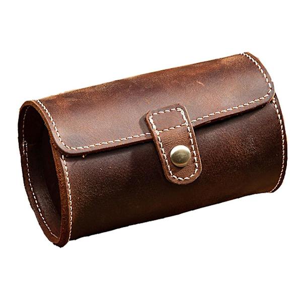 2 Fack Vintage Klockor Herrklocka Behållare Läder Klockförvaringsskydd Klockhållare Kaffe 13X8.5CM Coffee 13X8.5CM