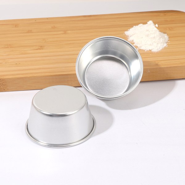 2 stk. buddingkop cirkel kageform mini bageforme rustfrit stål muffinform enkelt cupcakeform buddingforme kopper æg