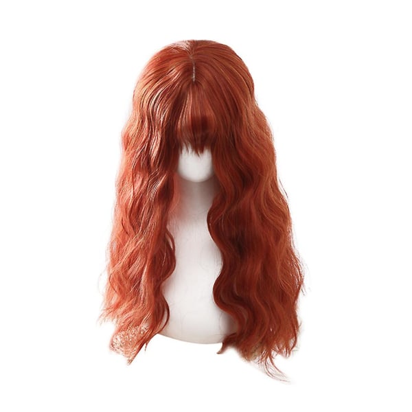 Women's Wigs Hair Wig Bangs Wavy Party Hair Wig Women Long Wig Lace Front WigOrange