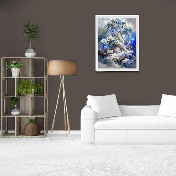 5D timanttimaalaussetti, puumaalauskuvat Ristinompele taiteilijan kodin seinäkoriste 30 × 40cm