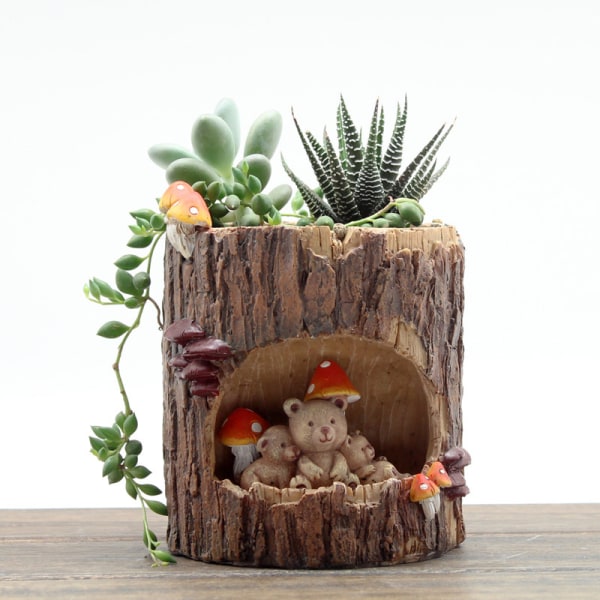 Söt svartbjörnsblomma Sedum Succulent Kruka Planterare Bonsai Tråg Låda Växtbädd Hemträdgård Kontorsbord Dekoration