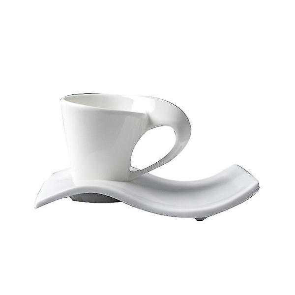 Bølgeformet Kaffekopp Kaffebar Ren Hvit Kaffekopp Gavekopp