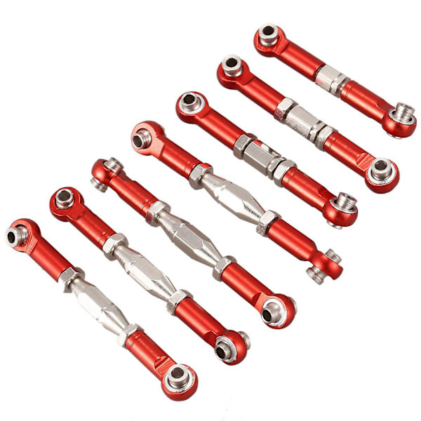 3x Kompatibel med 144001 1/14 RC Bil Reservdelar Metallkoppling Dragstång Styrstångssats, röd