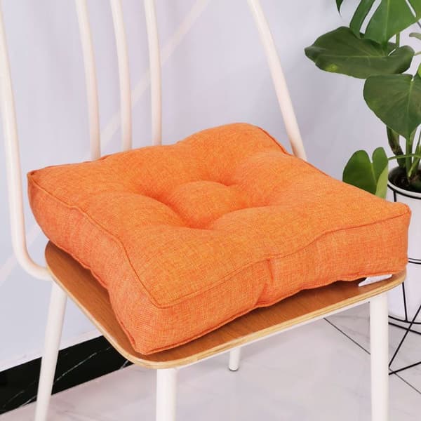 Setepute, tykk polstret polyester med PP-bomullsfyll, for spisestoler og benker, innendørs bruk, oransje, 45 x 45 x 10 cm