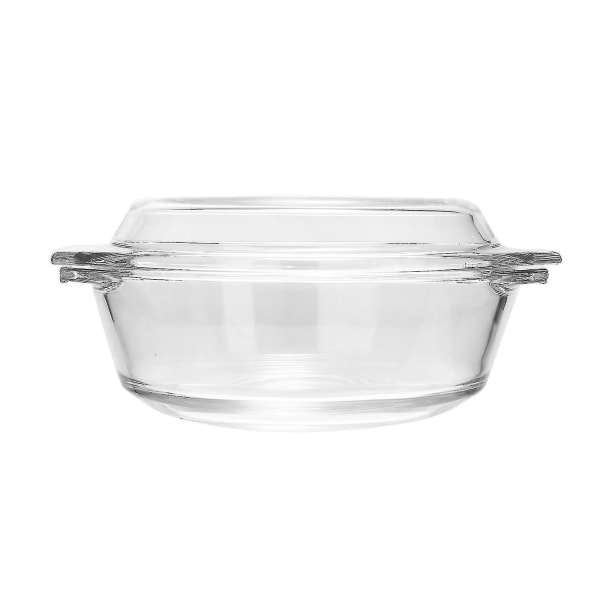 1 st Transparent Värmebeständig Glasskål Med Lock Ugn Mikrovågsugn Soppskål