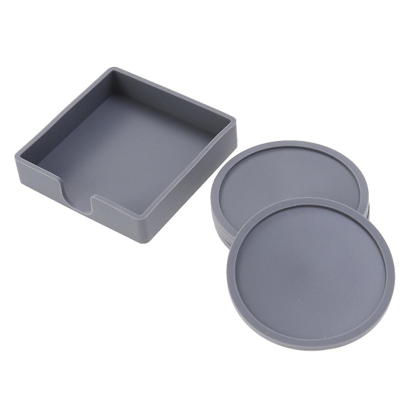 5 stk/sett Fondue Sett Bordskostere Bordkopp Pute Kopp Base Kopp Matte Silikon Kostere Grå Grey