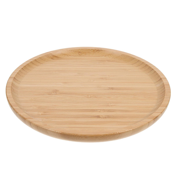 Rund Træplade Frugt Brød Lille Plade Husholdning Træ Serveringsplade Brun 25X25X2CM Brown 25X25X2CM