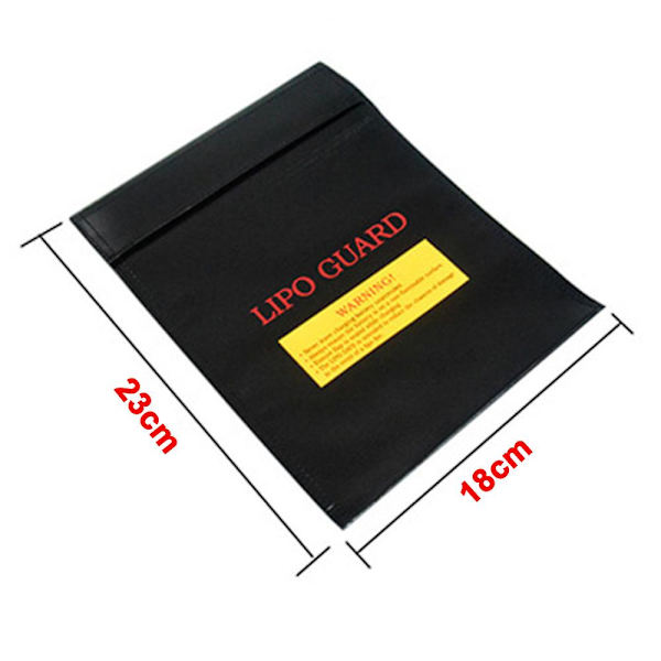 Brandsikker Dokumenttaske Lithium Batteri Sikkerhedstaske Flybatteri Brandsikker Eksplosionssky Taske 18 * 23 Cm Sort Black