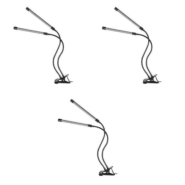 3 stk Dobbelthode 40 LED Plantevekstlampe USB Fleksibel Timing Dimming LED Vanntett Plantelys Med 3pcs 52X10X5cm