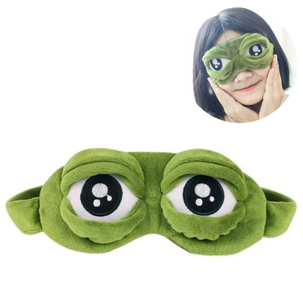 Cute Green Frog Funny Eye Masks for Adults Kids Funny Blindfold with Eyes Open Sleep Mask Blindfold Frog