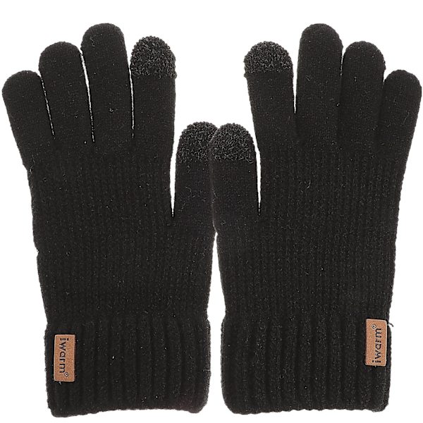 1 Par Utomhus Ridning Varma Handskar Termiska Hel-finger Handskar Vindtäta Handskar Svart 25X11CM Black 25X11CM