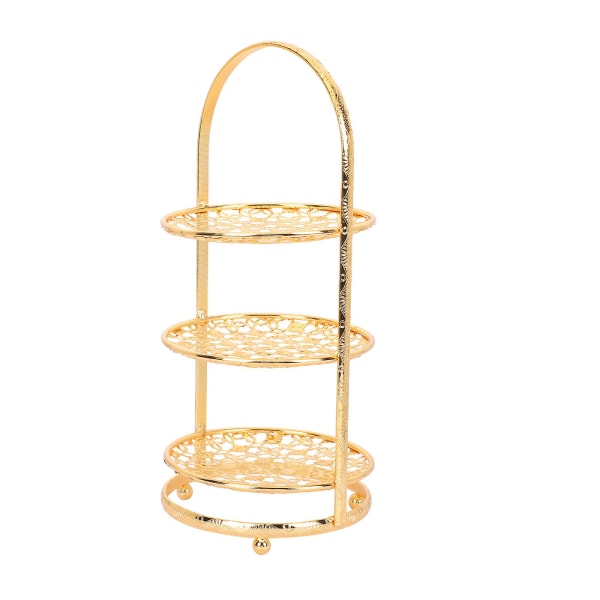 Bröllopstårtsställ Tiered Cake Stand Macaron Tower Stand Matservering Displayware Smyckeshållare Di Golden 27x10.5cm
