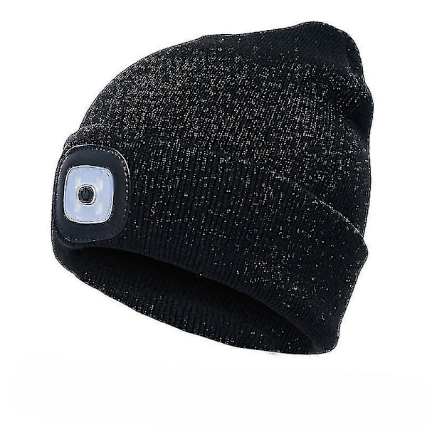 Hatt med LED-lys Beanie-lue Strikket lue Menn Kvinner Varm med Lys Hodelykt Stretch Strikket