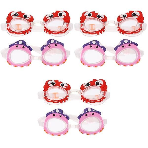 6 Par  Børnebadevandsbriller Tegneserie Badebriller Anti-dug Øjenbriller 6 par 13,5X12CM 6 pairs 13.5X12CM