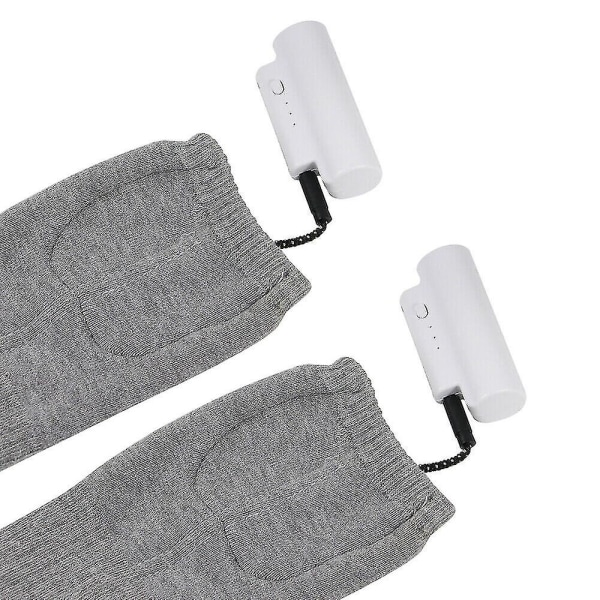 4000mAh Elektrisk Opvarmede Strømper Støvle Fodvarmer USB Genopladelig Batteri WarmsockGrå med 4000mAh Batteri Gray with 4000mAh Battery