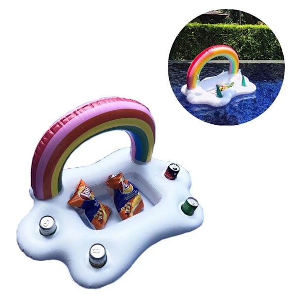 Ilmapatja Sateenkaaripilvi Juomateline Flamingo Ilmapatja Juomateline, Uima-allas Kelluva Baari 4 Juomareiällä Spa Tarvike