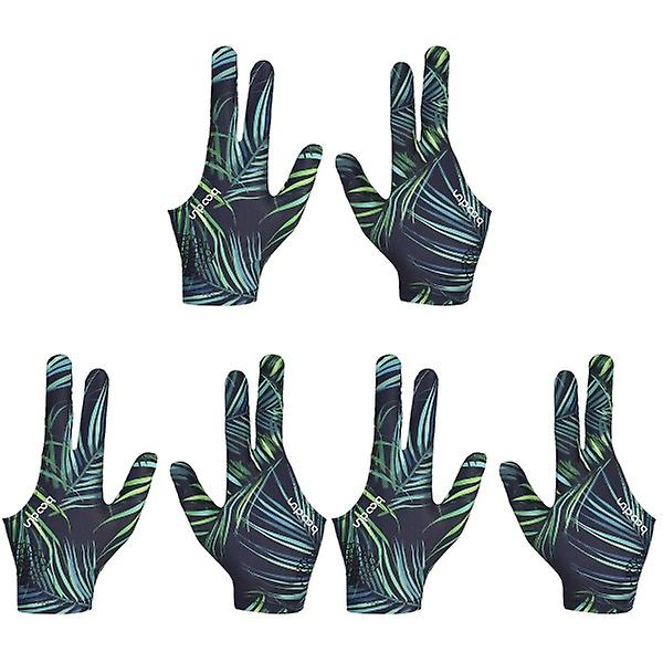 3 st 3 fingrar handske hög elastisk anti-halk biljard handske andas snooker handske (blad) 3 st 3 pcs M