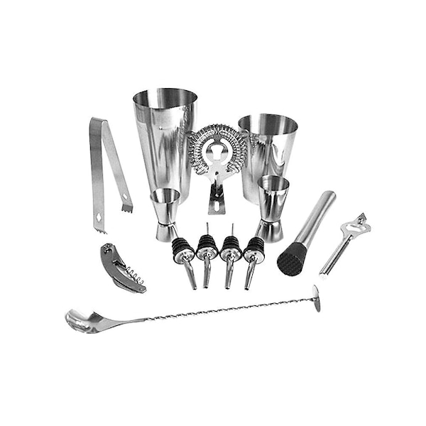13 deler 800/600ml Cocktail Shaker Rustfritt Stål Profesjonelle Bartenderverktøy Drikkemixersett For Bar 600ML