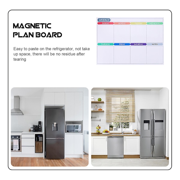 Magnetisk Torrtorkningskalender Kylskåps Planering Vit Tavla Veckovis Vit Tavla Vit 242X30X0.1CM White 2 42X30X0.1CM