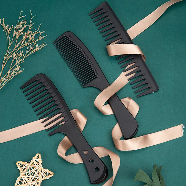 3-pack Bredtandad Avredlande Hårkam Avredlande Hårkam Hårstyling Kam Set, Svart